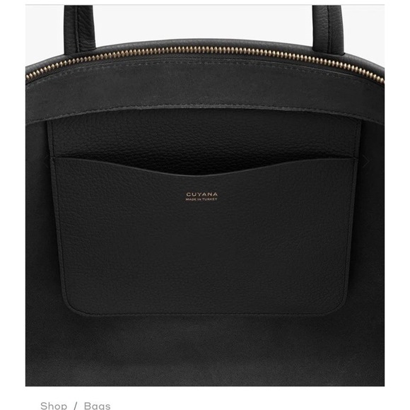 Cuyana Original Classic Zipper Black Tote Bag New With Dust Bag - Picture 3 of 13
